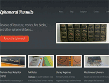 Tablet Screenshot of ephemeralpursuits.com